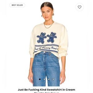 Just Be Fucking Kind Sweatshirt in Cream